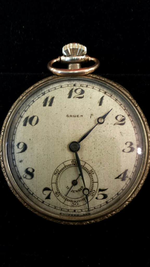 Gruen semithin pocket watch hotsell