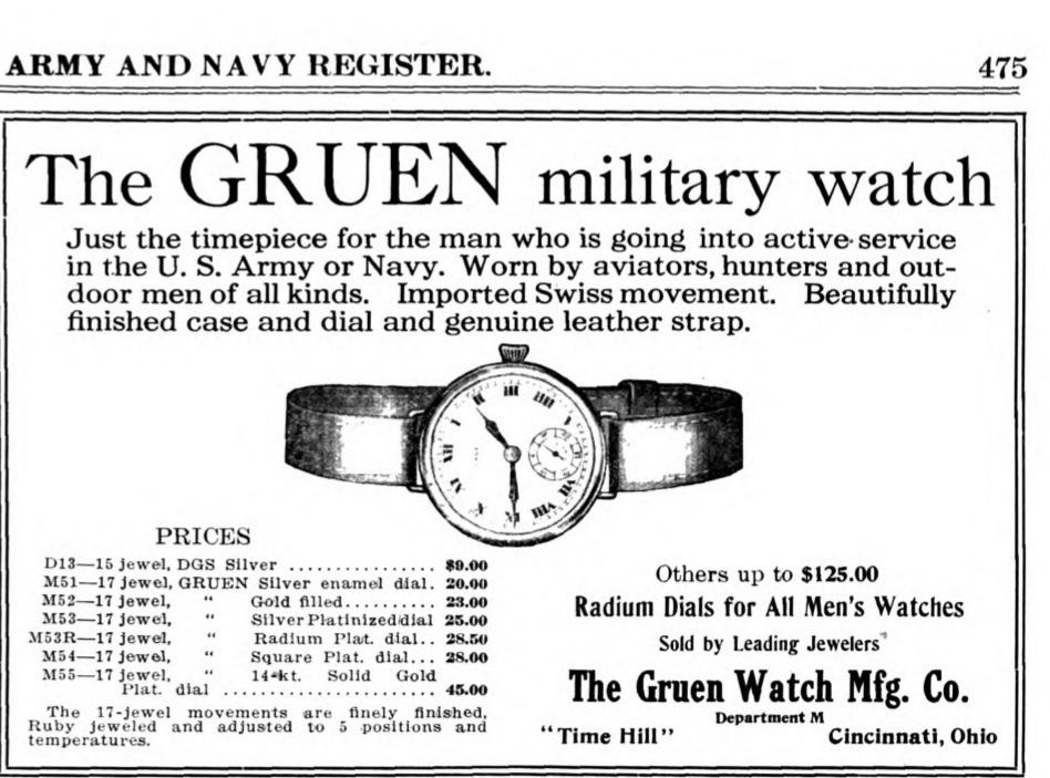 Gruen hot sale military watch